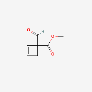 molecular formula C7H8O3 B13835451 Methyl 1-formylcyclobut-2-ene-1-carboxylate 