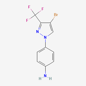 4-[4-bromo-3-(trifluoromethyl)-1H-pyrazol-1-yl]aniline