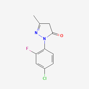 molecular formula C10H8ClFN2O B1383555 2-(4-Chloro-2-fluorophenyl)-5-methyl-2,4-dihydro-3h-pyrazol-3-one CAS No. 1426842-76-3