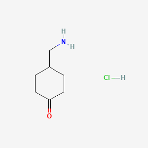 molecular formula C7H14ClNO B1383575 4-(Aminomethyl)cyclohexanone HCl CAS No. 1205750-10-2