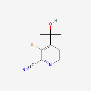 molecular formula C9H9BrN2O B13836066 3-Bromo-4-(2-hydroxypropan-2-yl)picolinonitrile 