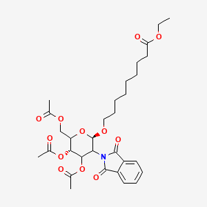 molecular formula C31H41NO12 B13836275 ethyl 9-[(2R,5S)-4,5-diacetyloxy-6-(acetyloxymethyl)-3-(1,3-dioxoisoindol-2-yl)oxan-2-yl]oxynonanoate 