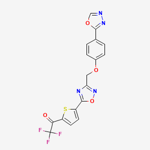 molecular formula C17H9F3N4O4S B13836478 1-[5-[3-[4-(1,3,4-Oxadiazole-2-yl)phenoxymethyl]-1,2,4-oxadiazole-5-yl]-2-thienyl]trifluoroethanone 
