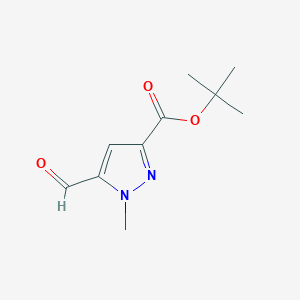 molecular formula C10H14N2O3 B1383655 tert-butyl 5-formyl-1-methyl-1H-pyrazole-3-carboxylate CAS No. 2059933-79-6