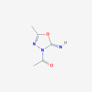 B138366 1-(2-Imino-5-methyl-1,3,4-oxadiazol-3-yl)ethanone CAS No. 127351-20-6