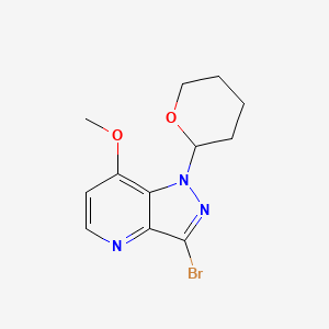molecular formula C12H14BrN3O2 B1383660 3-Bromo-7-methoxy-1-(tetrahydro-2H-pyran-2-yl)-1H-pyrazolo[4,3-b]pyridine CAS No. 1416714-05-0