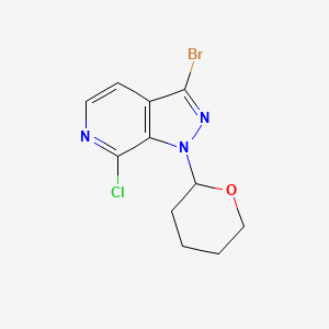molecular formula C11H11BrClN3O B1383661 3-Bromo-7-chloro-1-(tetrahydro-2H-pyran-2-yl)-1H-pyrazolo[3,4-c]pyridine CAS No. 1416712-73-6