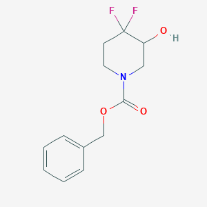 molecular formula C13H15F2NO3 B1383662 Benzyl 4,4-difluoro-3-hydroxypiperidine-1-carboxylate CAS No. 1334417-91-2