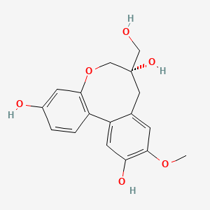 molecular formula C17H18O6 B13836716 (10S)-10-(hydroxymethyl)-14-methoxy-8-oxatricyclo[10.4.0.02,7]hexadeca-1(16),2(7),3,5,12,14-hexaene-5,10,15-triol 