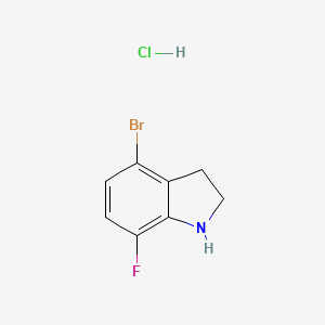 molecular formula C8H8BrClFN B1383672 4-bromo-7-fluoro-2,3-dihydro-1H-indole hydrochloride CAS No. 2060004-97-7