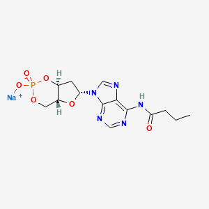 molecular formula C14H17N5NaO6P B13836912 sodium;N-[9-[(4aR,6R,7aS)-2-oxido-2-oxo-4a,6,7,7a-tetrahydro-4H-furo[3,2-d][1,3,2]dioxaphosphinin-6-yl]purin-6-yl]butanamide 