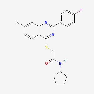 molecular formula C22H22FN3OS B13837148 Acetamide,N-cyclopentyl-2-[[2-(4-fluorophenyl)-7-methyl-4-quinazolinyl]thio]- 