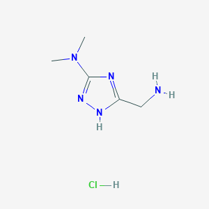 molecular formula C5H12ClN5 B1383726 5-(aminomethyl)-N,N-dimethyl-4H-1,2,4-triazol-3-amine hydrochloride CAS No. 2060052-70-0