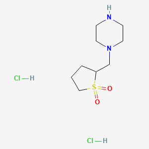 B1383734 2-[(Piperazin-1-yl)methyl]-1lambda6-thiolane-1,1-dione dihydrochloride CAS No. 2060057-39-6