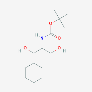 molecular formula C14H27NO4 B1383741 tert-butyl N-(1-cyclohexyl-1,3-dihydroxypropan-2-yl)carbamate CAS No. 2060006-08-6