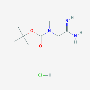 molecular formula C8H18ClN3O2 B1383753 tert-butyl N-(carbamimidoylmethyl)-N-methylcarbamate hydrochloride CAS No. 1330179-91-3