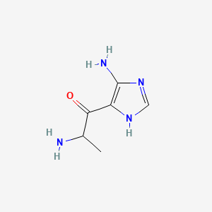 molecular formula C6H10N4O B13837546 1-Propanone, 2-amino-1-(5-amino-1H-imidazol-4-yl)- 
