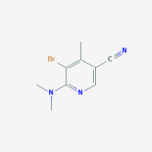 molecular formula C9H10BrN3 B1383757 5-Bromo-6-(dimethylamino)-4-methylpyridine-3-carbonitrile CAS No. 2095410-05-0