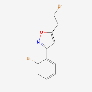 molecular formula C11H9Br2NO B1383766 5-(2-Bromo-ethyl)-3-(2-bromophenyl)-isoxazole CAS No. 1231243-94-9