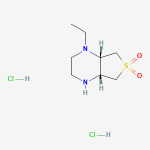 molecular formula C8H18Cl2N2O2S B1383775 (4aR,7aS)-1-ethyloctahydrothieno[3,4-b]pyrazine 6,6-dioxide dihydrochloride CAS No. 2173052-37-2