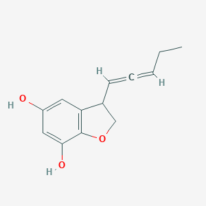 molecular formula C13H14O3 B138381 3-(Penta-1,2-dien-1-yl)-2,3-dihydro-1-benzofuran-5,7-diol CAS No. 129277-10-7