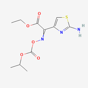 molecular formula C11H15N3O5S B13838186 ethyl (E)-2-(2-aminothiazol-4-yl)-2-(((isopropoxycarbonyl)oxy)imino)acetate 