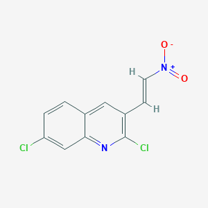 molecular formula C11H6Cl2N2O2 B13838236 E-2,7-Dichloro-3-(2-nitro)vinylquinoline 