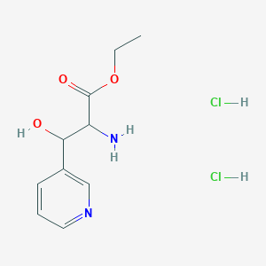 molecular formula C10H16Cl2N2O3 B1383828 Ethyl 2-amino-3-hydroxy-3-(pyridin-3-YL)propanoate dihydrochloride CAS No. 2059932-59-9
