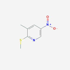 molecular formula C7H8N2O2S B13838380 3-Methyl-2-methylsulfanyl-5-nitropyridine 
