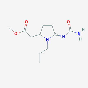 molecular formula C11H19N3O3 B13838593 Methyl 2-(5-carbamoylimino-1-propylpyrrolidin-2-yl)acetate 