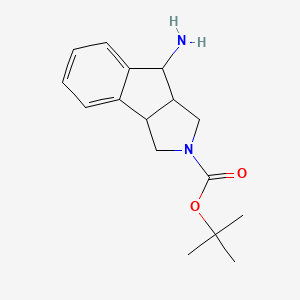 molecular formula C16H22N2O2 B1383861 tert-butyl 8-amino-3,3a,8,8a-tetrahydroindeno[1,2-c]pyrrole-2(1H)-carboxylate CAS No. 1251021-96-1