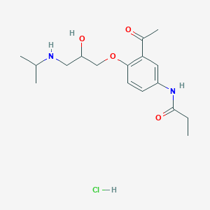 N-[3-acetyl-4-[2-hydroxy-3-(propan-2-ylamino)propoxy]phenyl]propanamide;hydrochloride