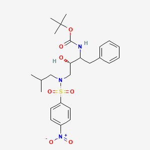 molecular formula C25H35N3O7S B13838735 tert-butyl N-[(3S)-3-hydroxy-4-[2-methylpropyl-(4-nitrophenyl)sulfonylamino]-1-phenylbutan-2-yl]carbamate 