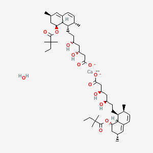 molecular formula C50H80CaO13 B13838889 calcium;(3R,5R)-7-[(1S,2S,6R,8S,8aR)-8-(2,2-dimethylbutanoyloxy)-2,6-dimethyl-1,2,6,7,8,8a-hexahydronaphthalen-1-yl]-3,5-dihydroxyheptanoate;hydrate 