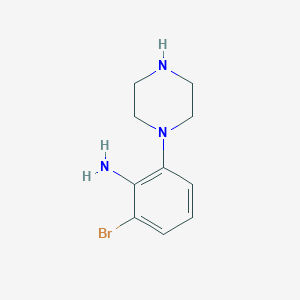 molecular formula C10H14BrN3 B1383891 2-Bromo-6-(piperazin-1-yl)aniline CAS No. 1864718-52-4