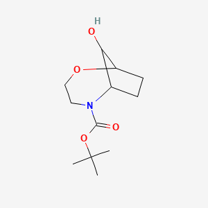 molecular formula C12H21NO4 B1383907 Tert-Butyl 9-Hydroxy-2-Oxa-5-Azabicyclo[4.2.1]Nonane-5-Carboxylate CAS No. 1422343-87-0