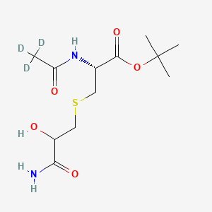 molecular formula C12H22N2O5S B13839152 N-Acetyl-S-(3-amino-2-hydroxy-3-oxopropyl)-L-cysteine-1,1-dimethylethyl Ester-d3 