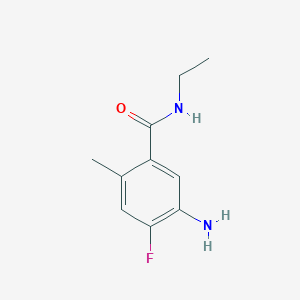molecular formula C10H13FN2O B1383918 5-Amino-N-ethyl-4-fluoro-2-methyl-benzamide CAS No. 1863868-73-8