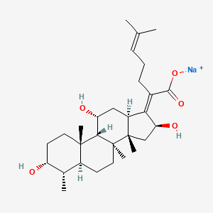 molecular formula C29H45NaO5 B13839202 sodium;(2Z)-6-methyl-2-[(3R,4S,5S,8S,9S,10S,11R,13R,14S,16S)-3,11,16-trihydroxy-4,8,10,14-tetramethyl-2,3,4,5,6,7,9,11,12,13,15,16-dodecahydro-1H-cyclopenta[a]phenanthren-17-ylidene]hept-5-enoate 