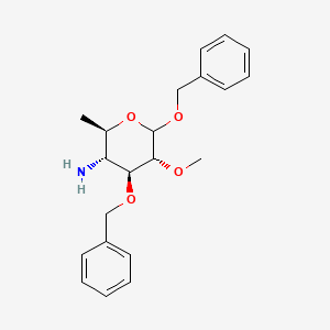 molecular formula C21H27NO4 B13839210 Benzyl 4-Amino-4,6-dideoxy-2-O-methyl-3-O-benzyl-D-glucopyranoside 