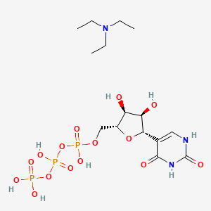 molecular formula C15H30N3O15P3 B13839250 N,N-diethylethanamine;[[(2R,3S,4R,5S)-5-(2,4-dioxo-1H-pyrimidin-5-yl)-3,4-dihydroxyoxolan-2-yl]methoxy-hydroxyphosphoryl] phosphono hydrogen phosphate 