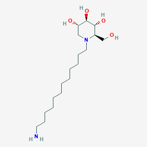 molecular formula C18H38N2O4 B13839280 N-(12-Aminododecyl)deoxynojirimycin 