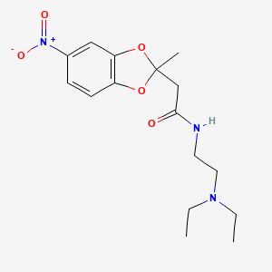 molecular formula C16H23N3O5 B13839352 N-(2-Diethylaminoethyl)-2-methyl-5-nitro-1,3-benzodioxole-2-acetamide 