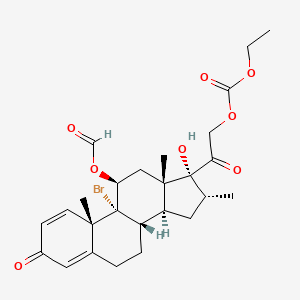 molecular formula C26H33BrO8 B13839361 (11b,16a)-9-Bromo-21-[(ethoxycarbonyl)oxy]-11-(formyloxy)-17-hydroxy-16-methylpregna-1,4-diene-3,20-dione 