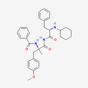 molecular formula C33H39N3O4 B13839395 N-[(2R)-1-[[(2S)-2-(cyclohexylamino)-3-phenylpropanoyl]amino]-3-(4-methoxyphenyl)-2-methyl-1-oxopropan-2-yl]benzamide 
