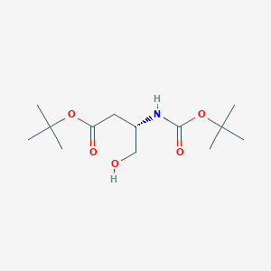 molecular formula C13H25NO5 B138394 (S)-tert-Butyl 3-((tert-butoxycarbonyl)amino)-4-hydroxybutanoate CAS No. 153287-86-6