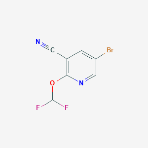molecular formula C7H3BrF2N2O B1383940 5-溴-2-(二氟甲氧基)烟腈 CAS No. 1805580-90-8
