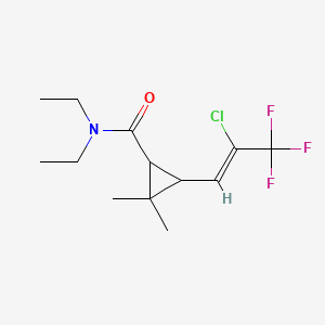 molecular formula C13H19ClF3NO B13839420 N,N-Diethyl-3-(2-chloro-3,3,3-trifluoro-1-propenyl-2,2-dimethylcyclopropane Carboxamide 