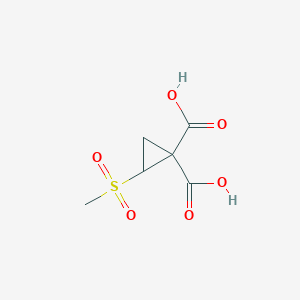 molecular formula C6H8O6S B1383943 2-甲磺酰基环丙烷-1,1-二羧酸 CAS No. 2059948-72-8