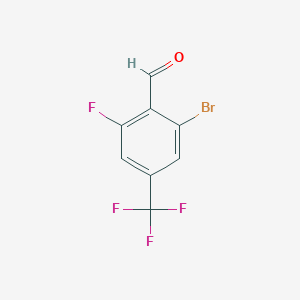 molecular formula C8H3BrF4O B1383951 2-Bromo-6-fluoro-4-(trifluoromethyl)benzaldehyde CAS No. 2092468-34-1